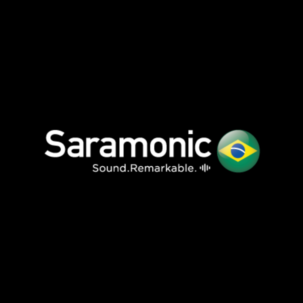 Logo Saramonic Brasil com fundo preto
